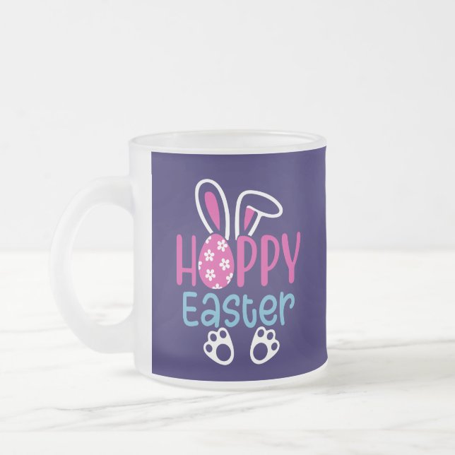 Hoppy Easter-64054 Frosted Glass Coffee Mug (Left)