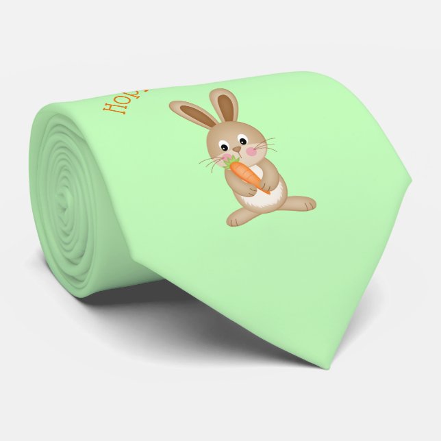 Hoppy Easter Adorable Bunny with Carrot Neck Tie (Rolled)