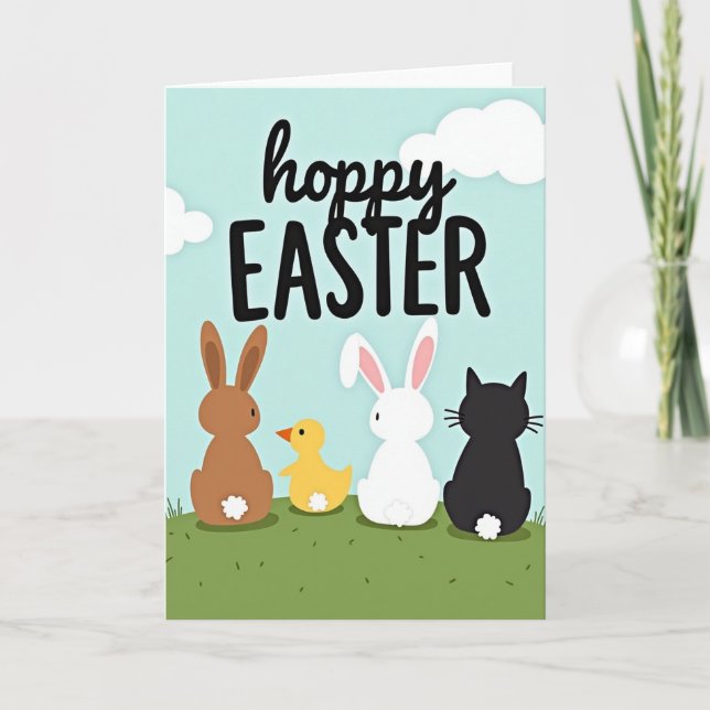 Hoppy Easter Animal Friends Card (Front)