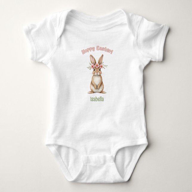 Hoppy Easter Baby Personalized  Bodysuit (Front)