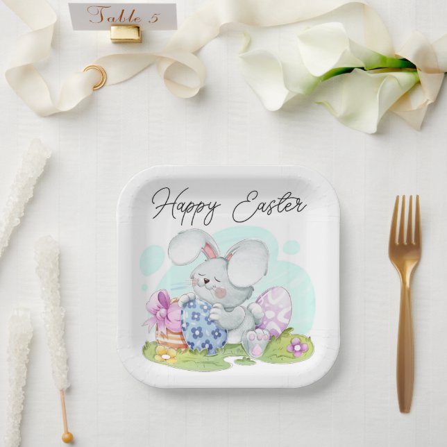 Hoppy Easter Bliss Paper Plates (Wedding)