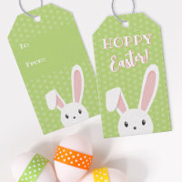 Hoppy Easter Bunny Cute Funny Spring Green Gift Tags