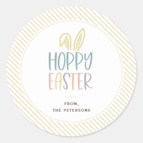 Hoppy Easter Bunny Ears Classic Round Sticker