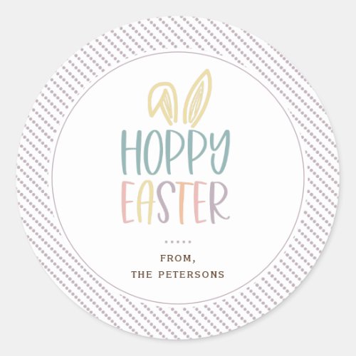 Hoppy Easter Bunny Ears Classic Round Sticker