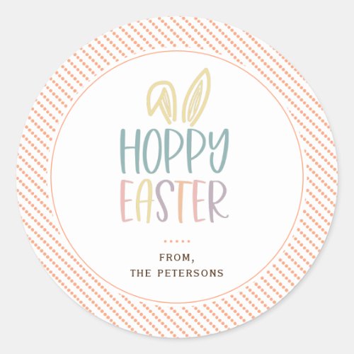 Hoppy Easter Bunny Ears Classic Round Sticker Hoppy Easter Bunny Ears Classic Round Sticker