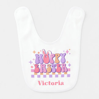 Hoppy Easter Bunny Ears Personalized Baby Bib