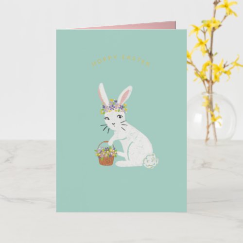 Hoppy Easter Bunny Foil Holiday Card