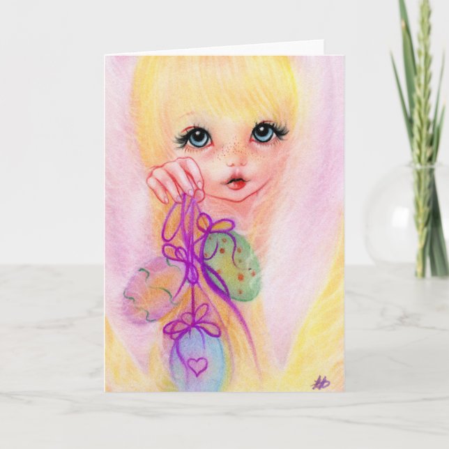 Hoppy Easter  Bunny Girl Greeting Card (Front)