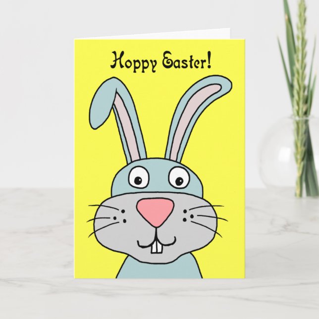 Hoppy Easter Bunny Greeting Card (Front)