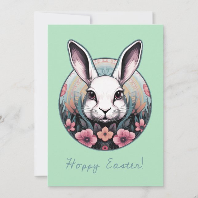 Hoppy Easter Bunny Holiday Card (Front)