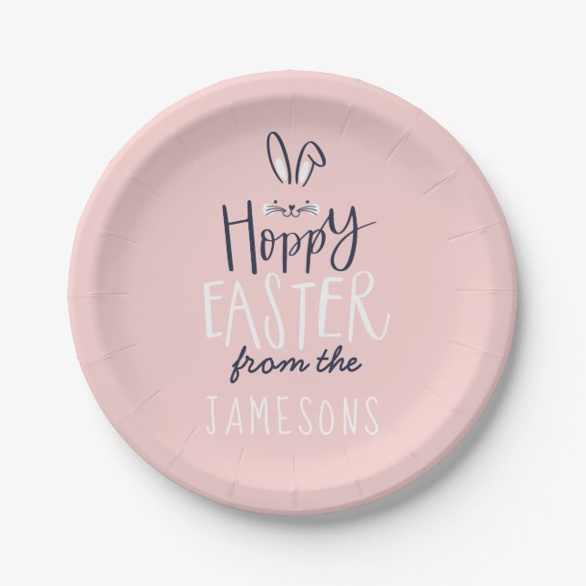 HOPPY EASTER BUNNY PAPER PLATES (Front)