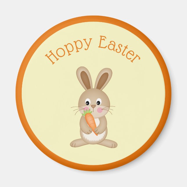Hoppy Easter Bunny with Carrot Magnet (Front)