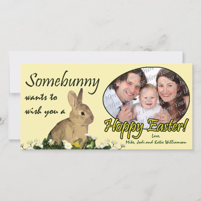 Hoppy Easter Custom Photo Card (Front)