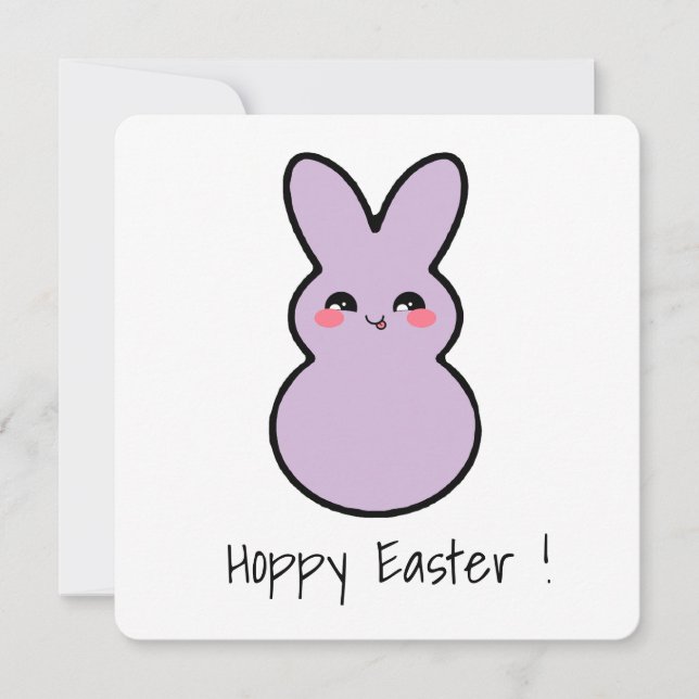 Hoppy Easter Cute bunny card  (Front)