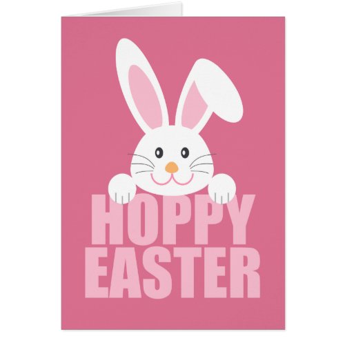 Hoppy Easter Cute Happy Easter Bunny Pun Card