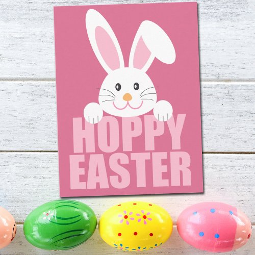 Hoppy Easter _ Cute Happy Easter Bunny Pun Postcard