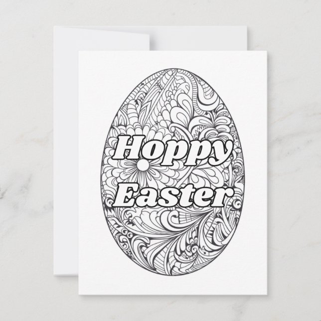 Hoppy Easter DIY Coloring Card (Front)
