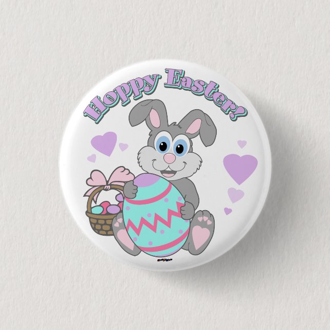 Hoppy Easter! Easter Bunny Button (Front)