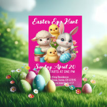 Hoppy Easter Egg Hunt Cute Bunny Chicks Lamb
