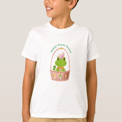 Hoppy Easter Frog Bunny Ears Basket Gnome  T_Shirt