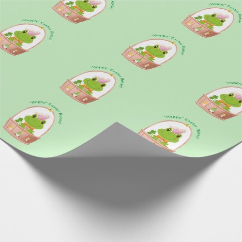 Hoppy Easter Frog Bunny Ears Basket Gnome  Wrapping Paper