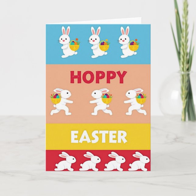 Hoppy Easter Fun Celebration Card (Front)