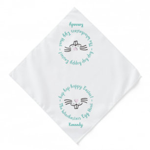 Hoppy Easter funny cute custom teal name egg hunt Bandana