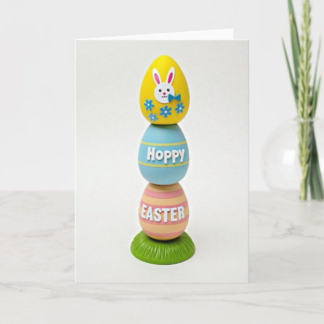 Hoppy Easter Glitter Texture Card (Front)