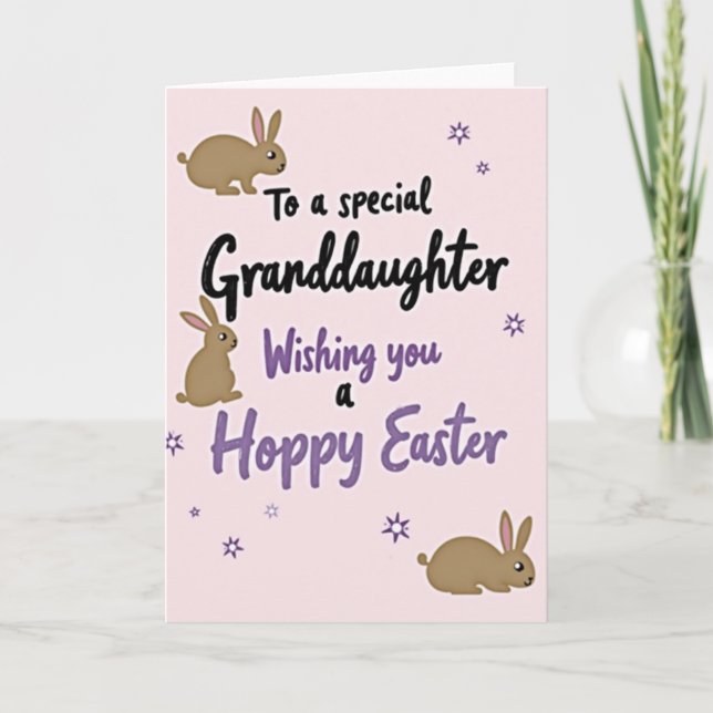Hoppy Easter Granddaughter Card (Front)