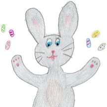 Hoppy Easter - Gray Bunny - Card