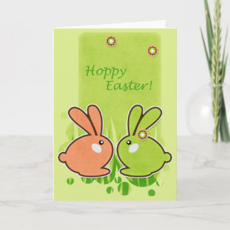 Hoppy Easter! Greeting Card with Easter Bunnies