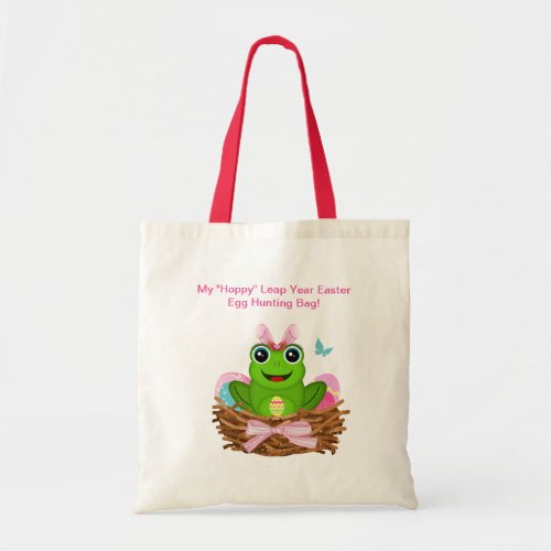 Hoppy Easter Leap Year Egg Hunt with Frog Tote Bag