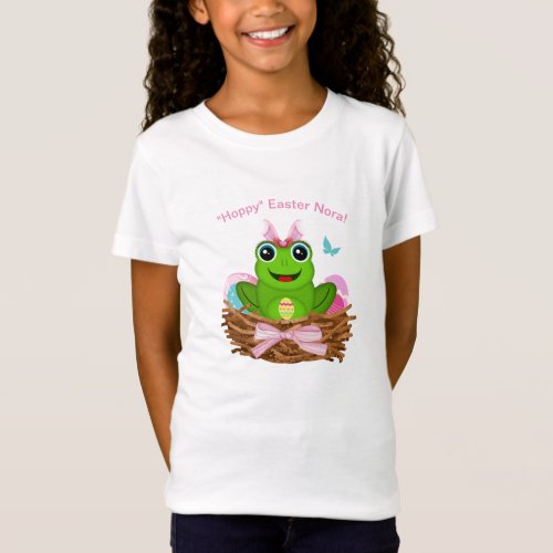 Hoppy Easter Leap Year Frog in Basket with Eggs  T_Shirt