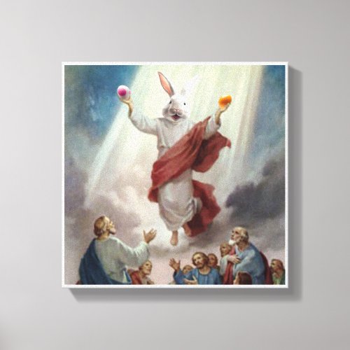 Hoppy Easter Meme Canvas Print Wall Art