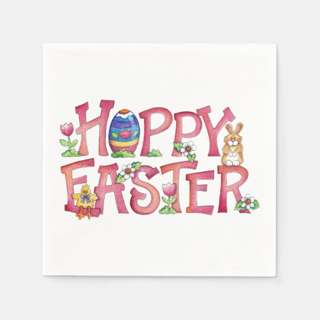 Hoppy Easter - Paper Napkins (Front)