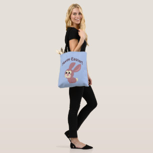 Hoppy Easter Pink Bunny Tote Bag