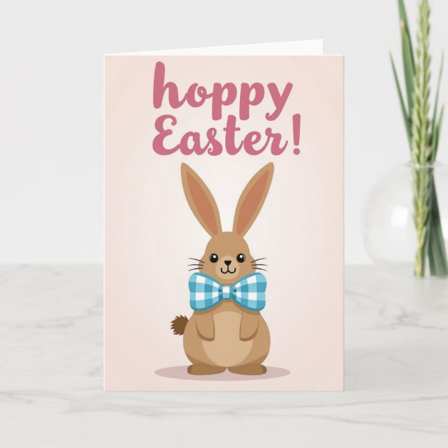 Hoppy Easter Rabbit Friend Card (Front)