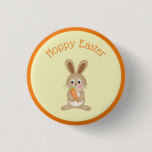 Hoppy Easter Rabbit with Carrot Button