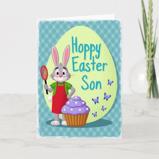 Hoppy Easter Son Greeting Card (Front)