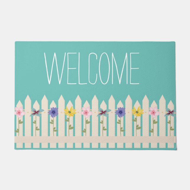 Hoppy Easter Spring Home Decor Doormat (Front)