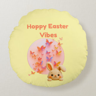 Hoppy Easter Vibes Round Pillow