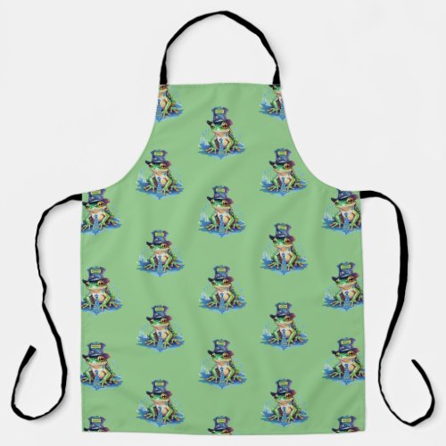 Hoppy Fathers Day Frog Top Hat and Tie Design Apron