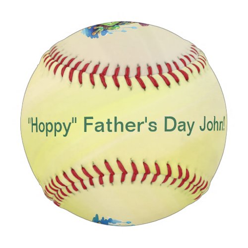 Hoppy Fathers Day Frog Top Hat and Tie Design Baseball