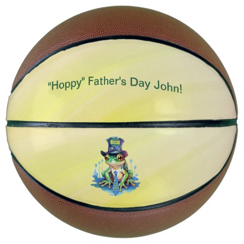 Hoppy Fathers Day Frog Top Hat and Tie Design Basketball