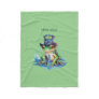 "Hoppy" Father's Day Frog Top Hat and Tie Design Fleece Blanket