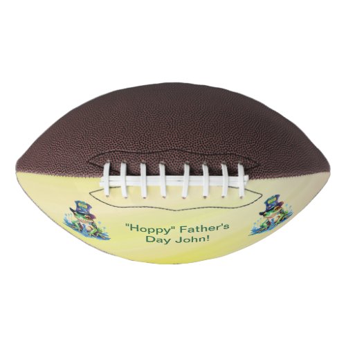 Hoppy Fathers Day Frog Top Hat and Tie Design Football
