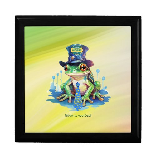 Hoppy Fathers Day Frog Top Hat and Tie Design Gift Box