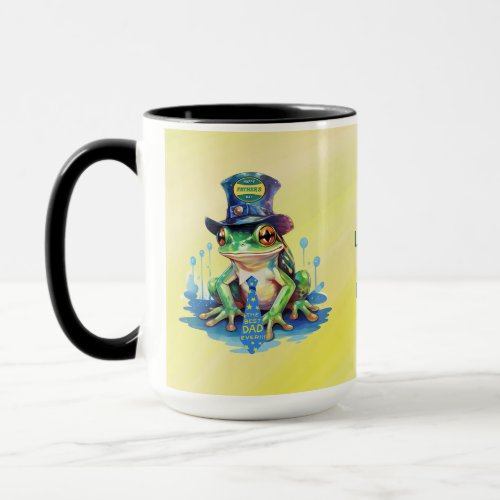 Hoppy Fathers Day Frog Top Hat and Tie Design Mug