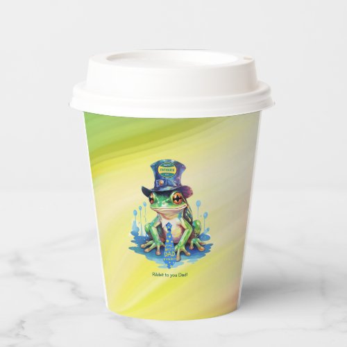 Hoppy Fathers Day Frog Top Hat and Tie Design Paper Cups