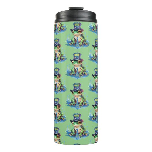 Hoppy Fathers Day Frog Top Hat and Tie Design Thermal Tumbler